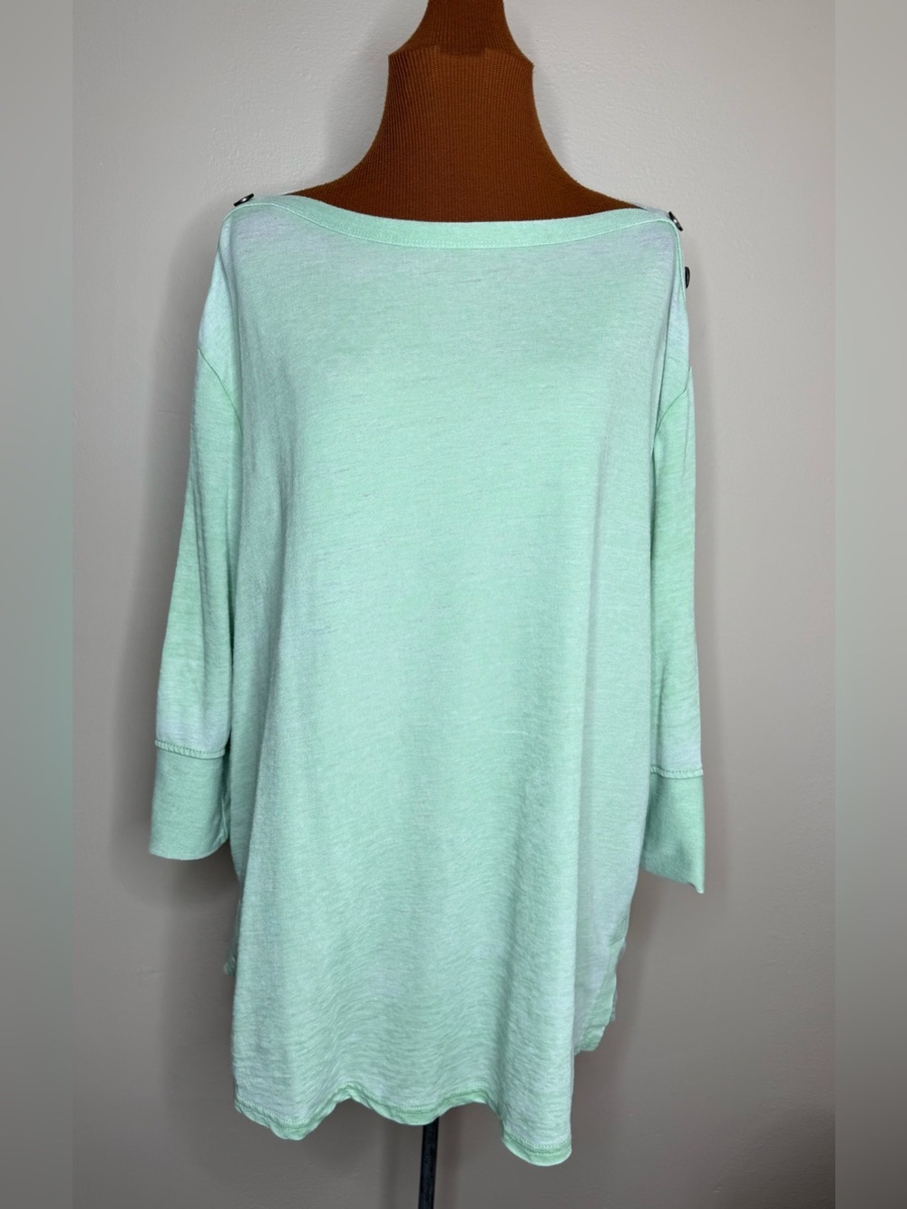 Jane and Delancey Mint Green Boatneck Knit Top Pullover Size XL